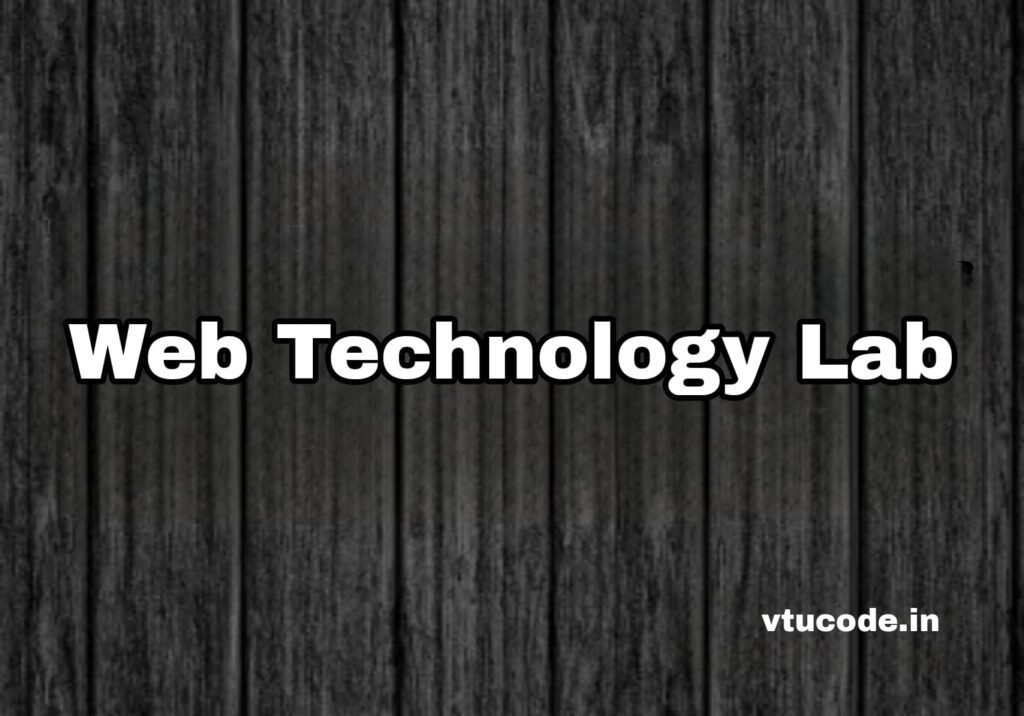 Web Technology Lab BCSL504