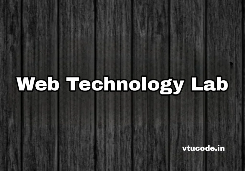 Web Technology Lab BCSL504